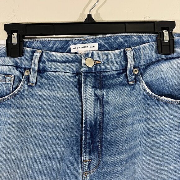 Good American Women's The Weekender Straight Leg Light Wash Jeans Size 14/32 - Picture 6 of 13